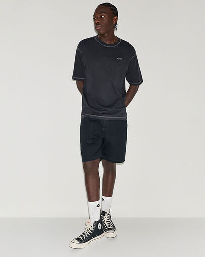 CONS Embroidered T-Shirt Converse Black, Full Body View