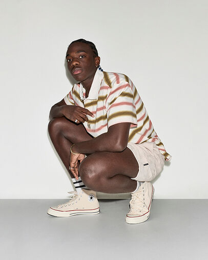 CONS Script Stripe Polo Shirt Burn Out Multi