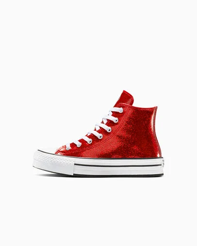 Chuck Taylor All Star Lift Platform Disco Glitter Wine Red/White/Days Ahead, Inner Side View