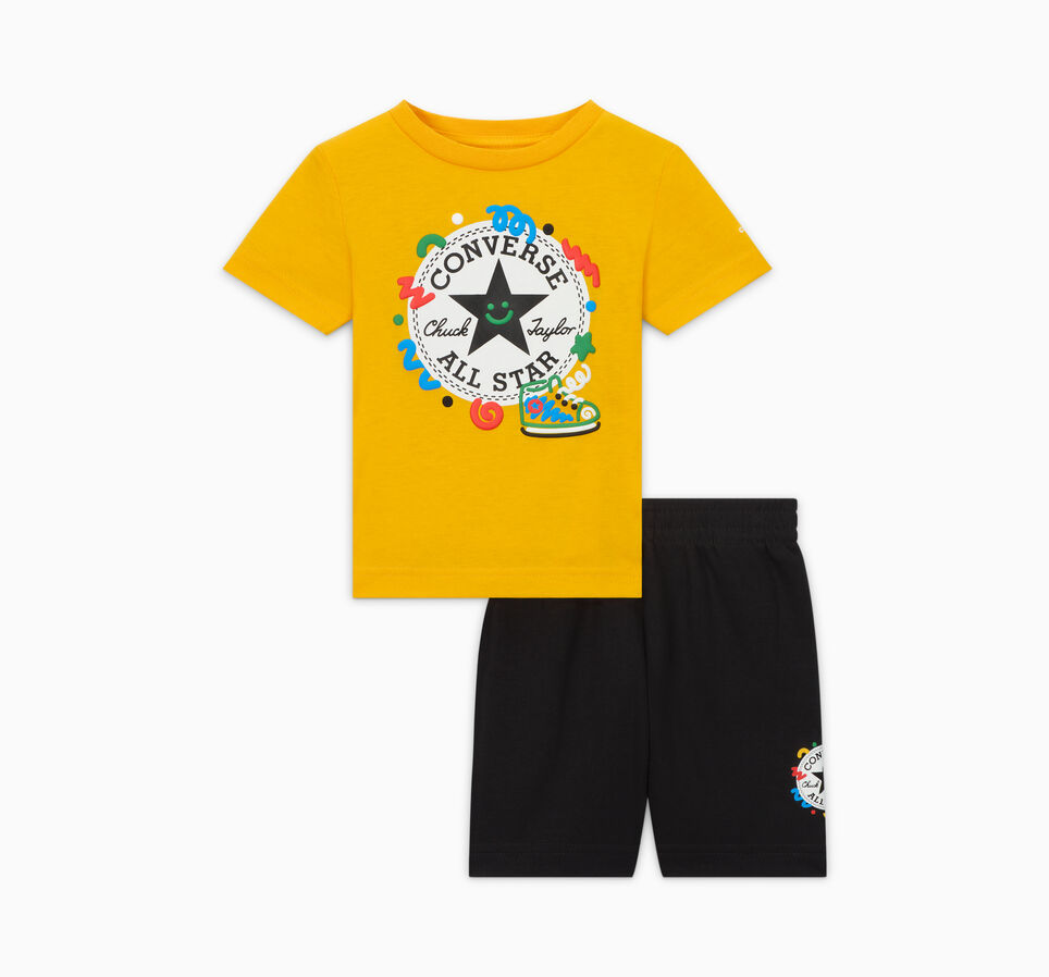 Chuck Taylor Patch Squiggle T-Shirt & Shorts Set Black