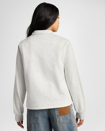 Andover French Terry Jacket Light Retro Grey Heather, Back View