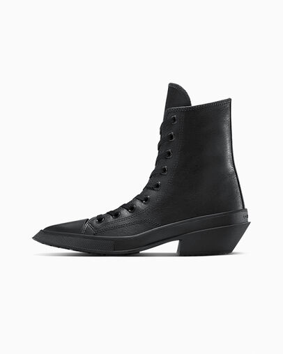 Chuck 70 De Luxe Pointed Leather Black/Black/Black, Inner Side View