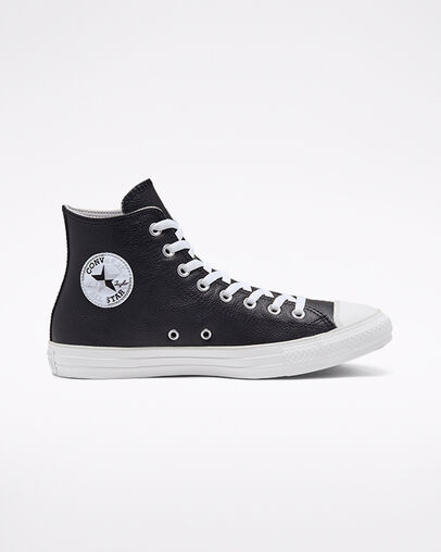 Seasonal Color Leather Chuck Taylor All Star Black/White/Mouse