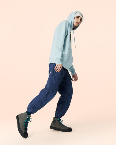 Mountain Club Patch Pullover Hoodie Polar Blue