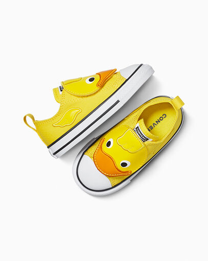 Chuck Taylor All Star One Strap Pool Float Easy On Dandy Lion/Sun Ray/White, Angled View