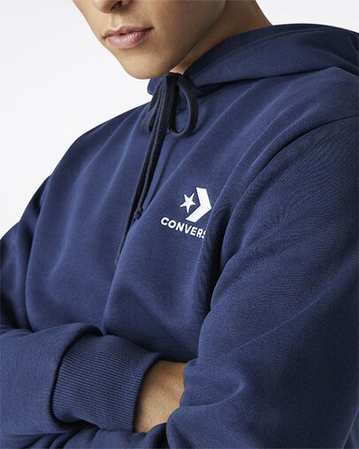 Star Chevron Embroidered Pullover Hoodie Obsidian
