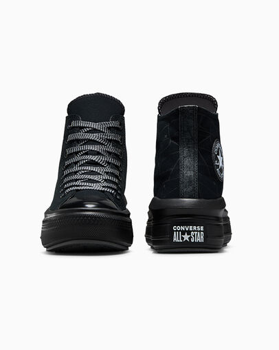 Chuck Taylor All Star Move Platform City Map Black/White/Sharkskin, Heel View