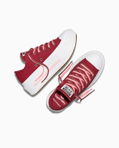 Chuck Taylor All Star Lift Double Stack Platform Double Lace Brick Snack/White/Ok Bloomer, Angled View