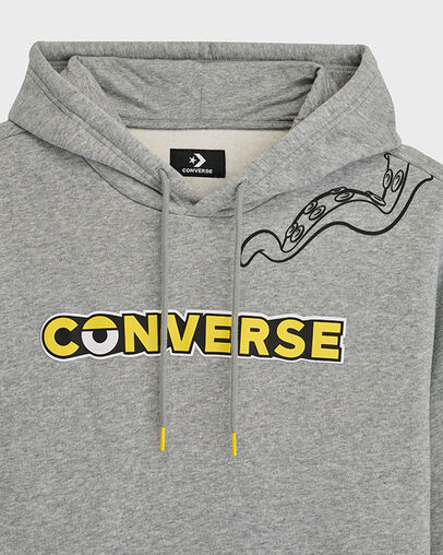 Converse x Minions Standard Fit Hoodie Vintage Grey Heather, Full Body View
