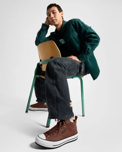 Chuck Taylor All Star Malden Street Boot Bear Nap Brown/Toadstool Tan/White, On Foot Shot 1