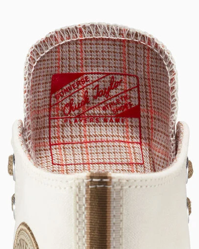 Chuck 70 Houndstooth Lining Egret/Swamp Green/Last Straw, Detail Angle View