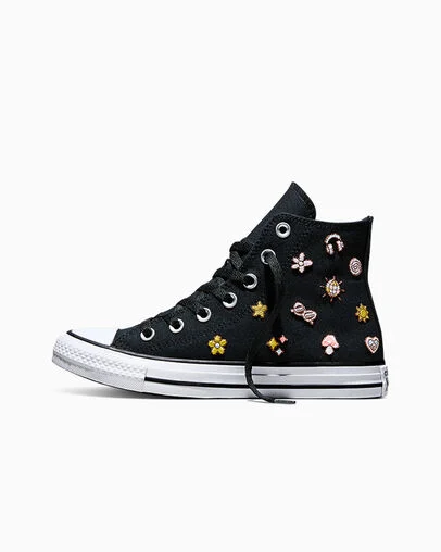 Chuck Taylor All Star Retro Embroidery Black/New Found Bloom, Inner Side View
