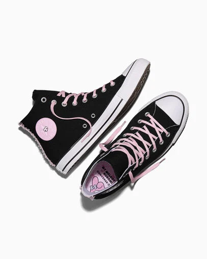 Converse x Hello Kitty&reg; and Friends Chuck Taylor All Star Kuromi&trade; Black/Pink/Brown, Angled View