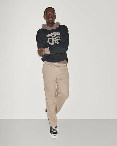 Straight Leg Pants Vintage Cargo Brown, Full Body View