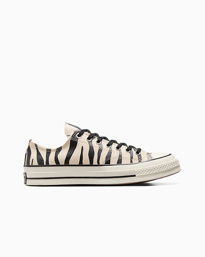 Chuck 70 Glow-In-The-Dark Zebra Print Light Dune/Black/Egret, Outer Side View