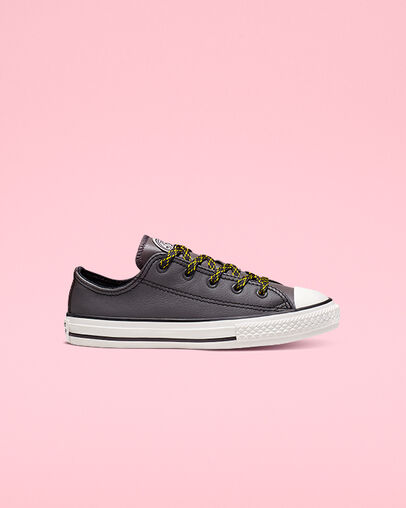 Tumbled Leather Chuck Taylor All Star Carbon Grey/Vivid Sulfur/Egret