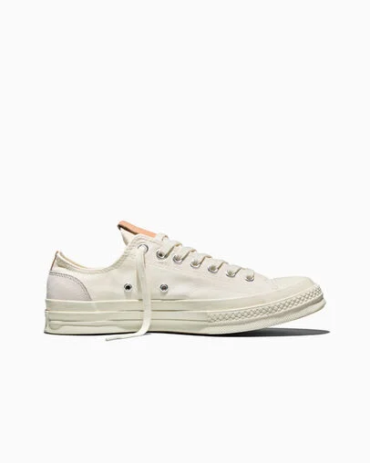 Chuck 70 Canvas & Suede Egret/Egret/Hay Day Brown, Outer Side View