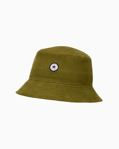 Corduroy Bucket Hat Forest Brew Green, Front View