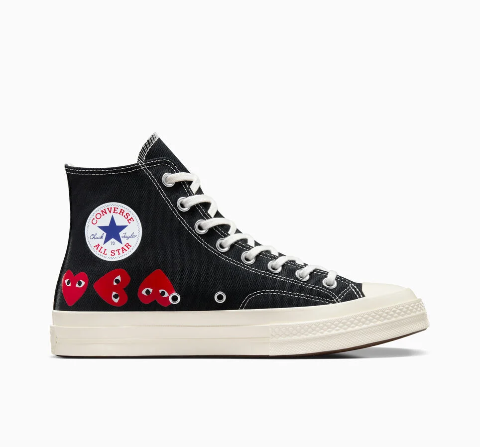 Converse x PLAY Comme des Gar&ccedil;ons Chuck 70 Multi Heart Black/High Risk Red/Egret