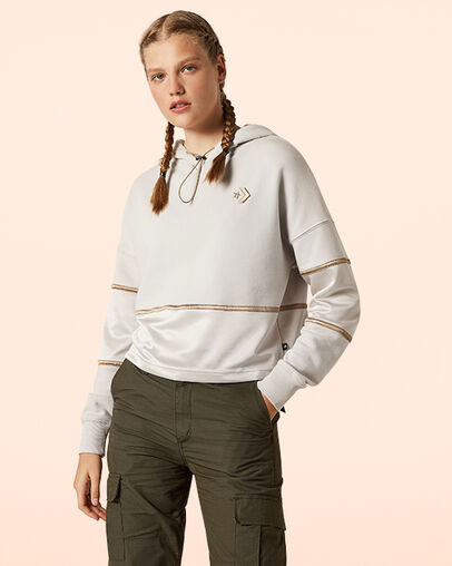 Colorblock Shine Pullover Pale Putty