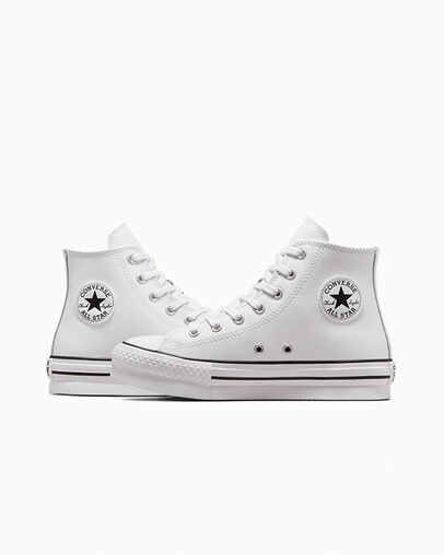 Chuck Taylor All Star EVA Lift Platform Leather White/Natural Ivory/Black, Detail Angle View
