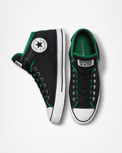 Chuck Taylor All Star High Street Retro Sport Black/Green/White, Top and Side View
