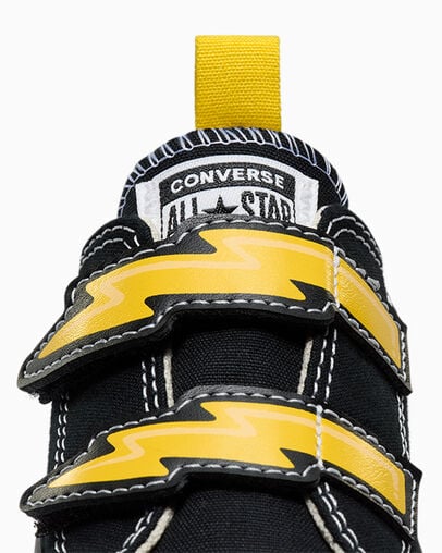 Chuck Taylor All Star Electric Bolt Easy-On Black/Golden Wren, Detail Angle View