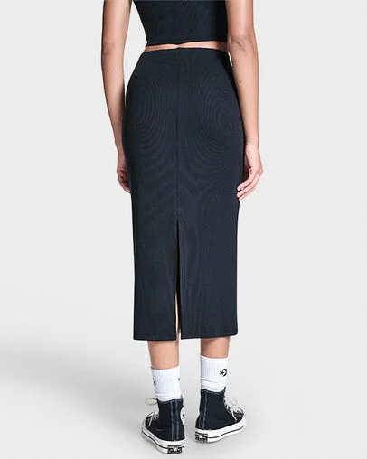 Box Star Midi Skirt Converse Black, Full Body View