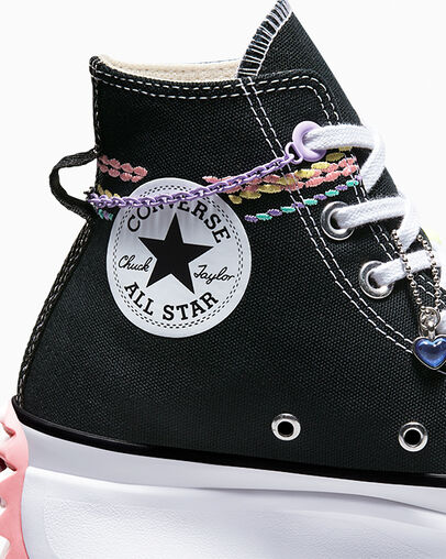 Run Star Hike Kidult Black/White/Daydream Yellow, Detail Angle View