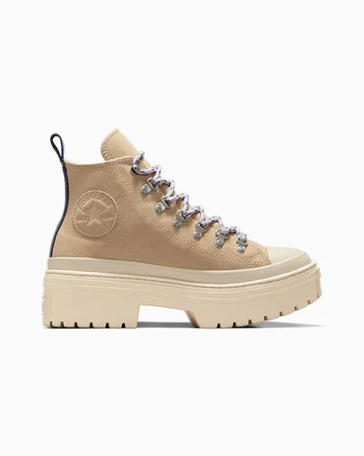 Chuck Taylor All Star Lugged Heel Waterproof Platform Warm Quarry/Miso Glaze, Outer Side View