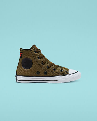 Heavy Gauge Twill Chuck Taylor All Star Surplus Olive/Black/White