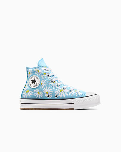 Chuck Taylor All Star Lift Platform Floral True Sky/Dandy Lion/White, Outer Side View
