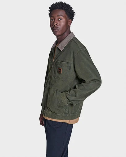 Essential Zip Jacket Good Natured Green, Back View