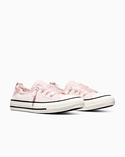 Chuck Taylor All Star Shoreline Peached Canvas Decade Pink/Egret/Black, Top and Side View