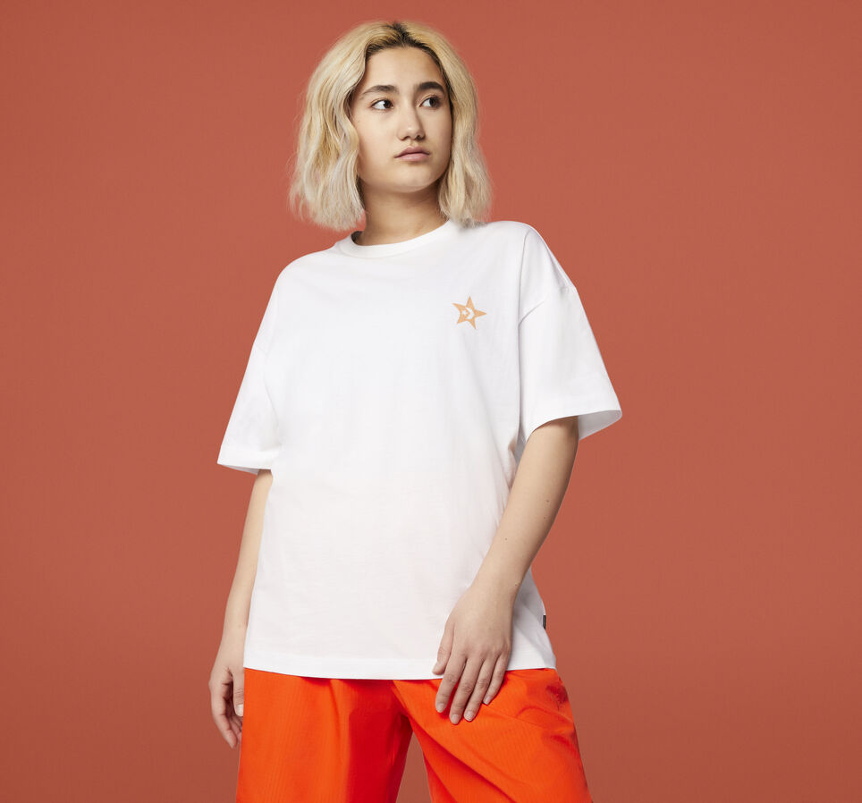 Stars Are Rising Oversized Short Sleeve Tee White