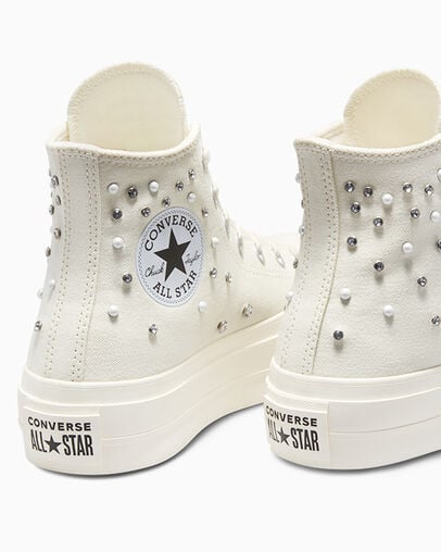 Chuck Taylor All Star Lift Y2K Gems Egret/Black/Egret, Detail Angle View