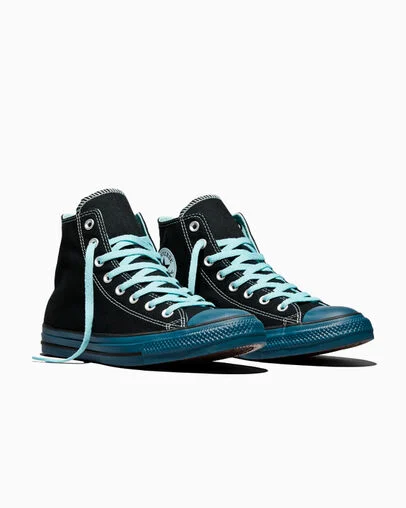 Chuck Taylor Color Pop Black/Murky Waters Blue/Rained Out Blue, Top and Side View