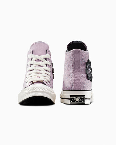 Chuck 70 Gradient Flowers Orchid Dust/Egret/Black, Heel View