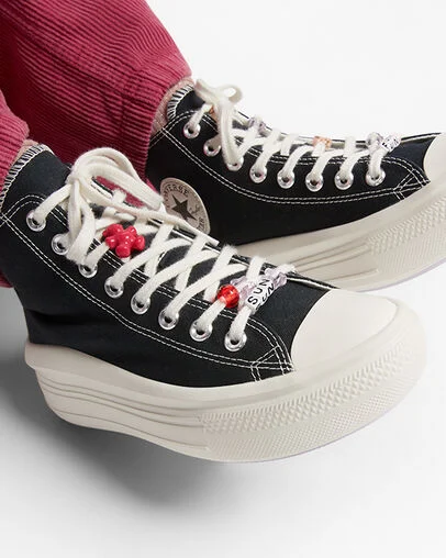 Chuck Taylor All Star Move Platform Pop Words Black/Egret/Vapor Violet, Reflective View