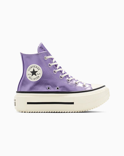 Chuck Taylor All Star Lift Double Stack Platform Metallic Lilac Metallic/Egret/Black, Outer Side View