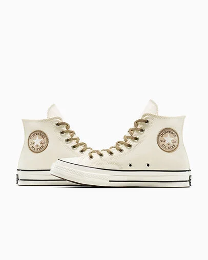 Chuck 70 Houndstooth Lining Egret/Swamp Green/Last Straw, Detail Angle View