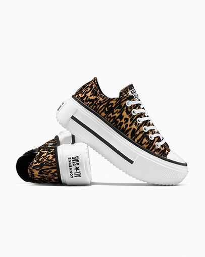 Chuck Taylor All Star Lift Double Stack Platform Leopard Incensed/Black/White, Detail Angle View
