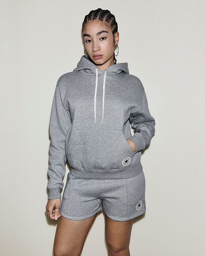 Chuck Taylor Patch Pullover Hoodie Vintage Grey Heather, Front View