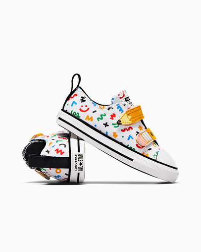 Chuck Taylor All Star Easy-On Doodles White/Yellow/Black, Detail Angle View