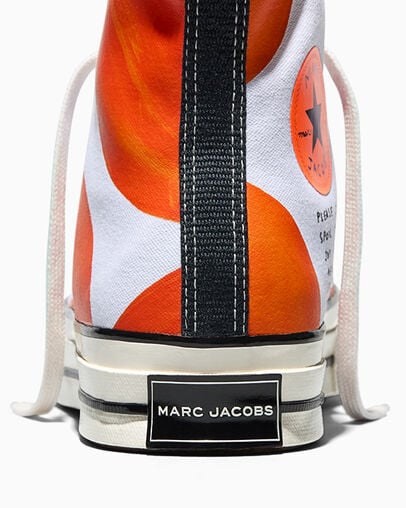 David Shirgley X Converse X Marc Jacobs Chuck 70 White/Mandarin Orange/Black, Detail Angle View
