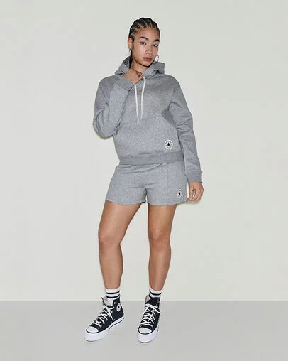 Chuck Taylor Patch Pullover Hoodie Vintage Grey Heather, Full Body View