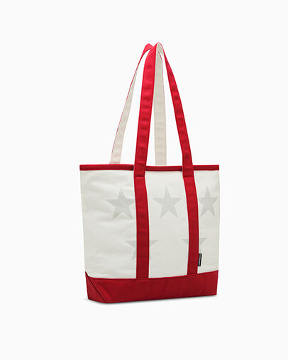 Five Star Canvas Tote Bag Converse Red, Back View