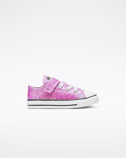 Coated Glitter Hook and Loop Chuck Taylor All Star Lilac Mist/Black/White