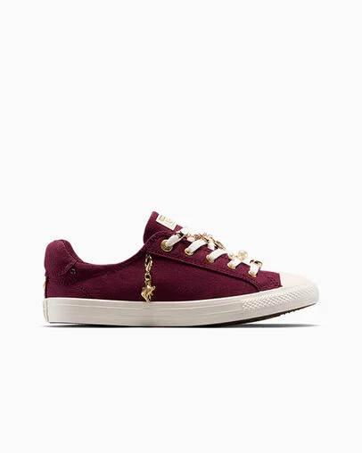 Chuck Taylor All Star Dainty Lucky Charms Deep Bordeaux/Egret/Gold, Outer Side View