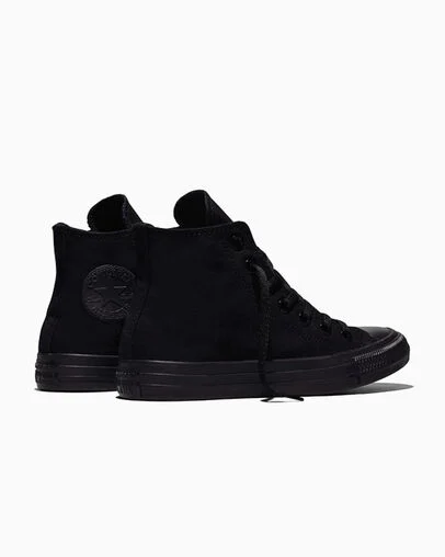 Chuck Taylor All Star Canvas Black Monochrome, Heel View